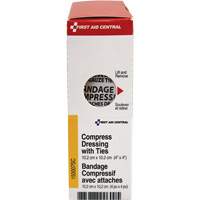 SmartCompliance&reg; Refill Compress Pressure Bandage with Ties, 4" L x 4" W Auto-Cam