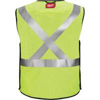 Breakaway Mesh Safety Vest, Black/High Visibility Lime-Yellow, Medium/Small Auto-Cam