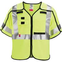 Breakaway Mesh Safety Vest, Black/High Visibility Lime-Yellow, Medium/Small Auto-Cam