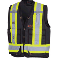6692BK Veste de s&eacute;curit&eacute; pour arpenteur, Noir, Moyen, Polyester Auto-Cam