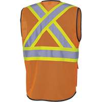6960 Veste de s&eacute;curit&eacute; &agrave; maille en avant, Orange haute visibilit&eacute;, Moyen, Polyester Auto-Cam