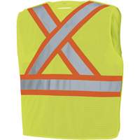 598P Veste de s&eacute;curit&eacute; &agrave; maille d&eacute;tachable, Jaune lime haute visibilit&eacute;, Moyen/Petit, Polyester Auto-Cam