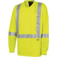 6905A Ultra-Cool Ultra-Breathable Long-Sleeved Safety Shirt, X-Small, High Visibility Lime-Yellow Auto-Cam