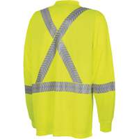 6905A Ultra-Cool Ultra-Breathable Long-Sleeved Safety Shirt, X-Small, High Visibility Lime-Yellow Auto-Cam