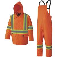 5608 Combinaison de pluie imperm&eacute;able 210D, Polyester/PVC, Petit, Orange haute visibilit&eacute; Auto-Cam