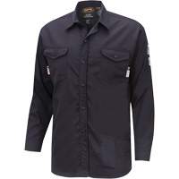 7742 FR-Tech&reg; Flame-Resistant Safety Shirt, Small, Navy Blue Auto-Cam