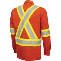 7743 FR-Tech&reg; Flame-Resistant Safety Shirt, Small, High Visibility Orange Auto-Cam