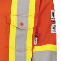 7743 FR-Tech&reg; Flame-Resistant Safety Shirt, Small, High Visibility Orange Auto-Cam