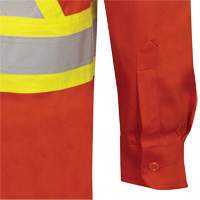 7743 FR-Tech&reg; Flame-Resistant Safety Shirt, Small, High Visibility Orange Auto-Cam