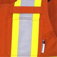 7712 FR-Tech&reg; Flame-Resistant Overalls, Small, High Visibility Orange Auto-Cam