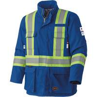 5523 Flame-Resistant Safety Parka, Small, Royal Blue, 58 cal/cm² Auto-Cam