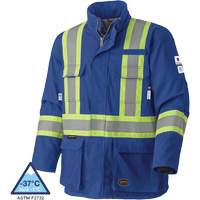 5523 Flame-Resistant Safety Parka, Small, Royal Blue, 58 cal/cm² Auto-Cam