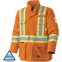 5533 Flame-Resistant Safety Parka, Small, High Visibility Orange, 58 cal/cm² Auto-Cam