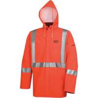576J High-Visibility FR Rain Jacket, Small, High Visibility Orange Auto-Cam