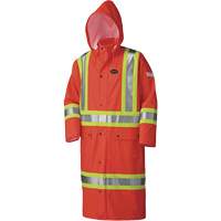 5896 Flame Resistant Waterproof Long Coat, Small, High Visibility Orange Auto-Cam