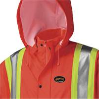 5896 Flame Resistant Waterproof Long Coat, Small, High Visibility Orange Auto-Cam