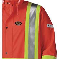 5896 Flame Resistant Waterproof Long Coat, Small, High Visibility Orange Auto-Cam
