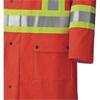 5896 Flame Resistant Waterproof Long Coat, Small, High Visibility Orange Auto-Cam