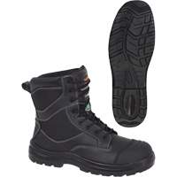 1050 Black Composite Safety Work Boots, Leather, Size 14, Impermeable Auto-Cam