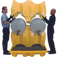 Ultra-Drum Rack 4-Drum Containment System without Drain, 53" L x 53" W x 77.8" H, 3000 US gal. Capacity Auto-Cam