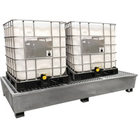 Ultra-Twin IBC Spill Pallet en acier, Capacit&eacute; de d&eacute;versement 370 gal. US, 103,8" x 26,8" x 51,1" Auto-Cam