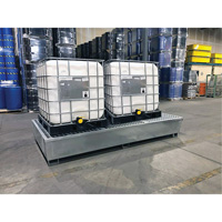 Ultra-Twin IBC Spill Pallet en acier, Capacit&eacute; de d&eacute;versement 370 gal. US, 103,8" x 26,8" x 51,1" Auto-Cam