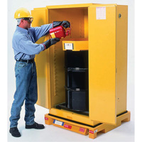 Single Drum Ultra-Safety Cabinet Bladder System, 37,8" lo x 37,8" la x 6,3" h, Capacit&eacute; de charge 1500 lb Auto-Cam