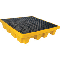 Ultra-Spill Pallet emboitable, 4 barils, Capacit&eacute; de d&eacute;versement 66 gal. US, 51" x 51" x 10" Auto-Cam