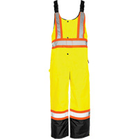 TO1 Winter Traffic Overalls, Polyester, Small, Black/High Visibility Lime-Yellow Auto-Cam