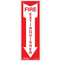 "Fire Extinguisher" Sign, 12" x 4", Aluminum, English with Pictogram Auto-Cam