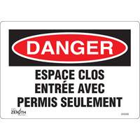 Enseigne  Espace clos , 7" x 10", Vinyle, Français Auto-Cam