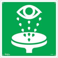 Enseigne de s&eacute;curit&eacute; conforme &agrave; la CSA - Eye Wash, 12" x 12", Aluminium, Pictogramme Auto-Cam