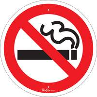 Enseigne de s&eacute;curit&eacute; conforme &agrave; la CSA - No Smoking, 12" x 12", Aluminium, Pictogramme Auto-Cam