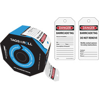 &eacute;tiquettes de danger pour barricade, Papier cartonn&eacute;, 3" la x 6-1/4" h, Anglais Auto-Cam