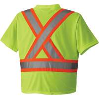 6989 Traffic Micro Mesh T-Shirt, X-Small, High Visibility Lime-Yellow Auto-Cam