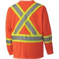 6984 Traffic Micro Mesh Long-Sleeved Safety Shirt, Small, High Visibility Orange Auto-Cam