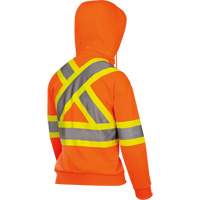 6924W Women's Fleece Hoodie with Zipper, Polyester, X-Small, High Visibility Orange Auto-Cam