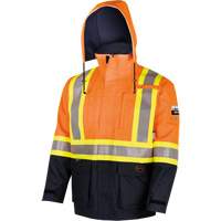 4484 Defender&reg; FR/Arc/Antistatic Trilaminate Safety Jacket, Small, Black/High Visibility Orange, 11 cal/cm² Auto-Cam