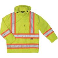 Manteau de sécurité imperméable en tissu indéchirable Ripstop, Polyester, T-petit, Jaune lime haute visibilité SHI923 | Auto-Cam