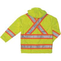 Manteau de sécurité imperméable en tissu indéchirable Ripstop, Polyester, T-petit, Jaune lime haute visibilité SHI923 | Auto-Cam