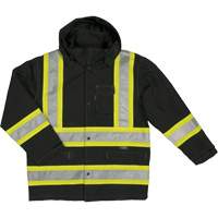 Manteau de sécurité imperméable en tissu indéchirable Ripstop, Polyester, T-petit, Noir SHI941 | Auto-Cam