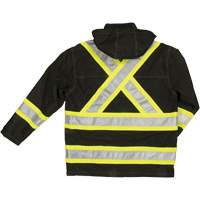 Manteau de sécurité imperméable en tissu indéchirable Ripstop, Polyester, T-petit, Noir SHI941 | Auto-Cam