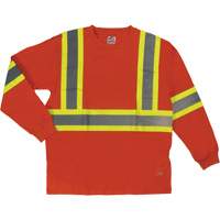 T-shirt de sécurité à manches longues, Coton, T-petit, Orange haute visibilité SHI995 | Auto-Cam
