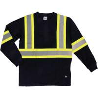 Long Sleeve Safety T-Shirt, Cotton, X-Small, Black Auto-Cam