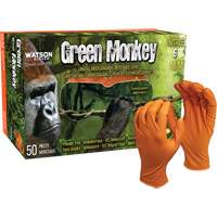 Green Monkey™ Disposable Gloves, Small, Nitrile, 6-mil, Powder-Free, Orange SHJ869 | Auto-Cam