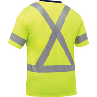 Chemise &agrave; manches courtes et X au dos Bisley, Poly-coton, Petit, Jaune lime haute visibilit&eacute; Auto-Cam