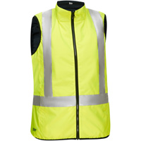 Bisley&reg; X-Back Women's Contoured Reversible Puffer Vest, High Visibility Lime-Yellow, Small, Polyester Auto-Cam