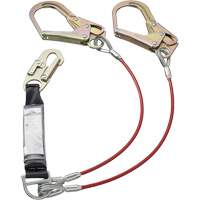 SA-55522-4 PVC-Coated Shock Absorbing Lanyard, 4', Form Hook Center, Snap Hook Leg Ends, Galvanized Steel Auto-Cam