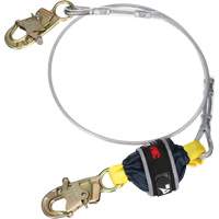 Cable Shock-Absorbing Lanyard, 6', Snap Hook Center, Snap Hook Leg Ends, Galvanized Steel Auto-Cam