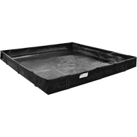 Spill Containment Berm, 179 US gal. Capacity, 6' W x 4' L x 1" H, L-Bracket Auto-Cam